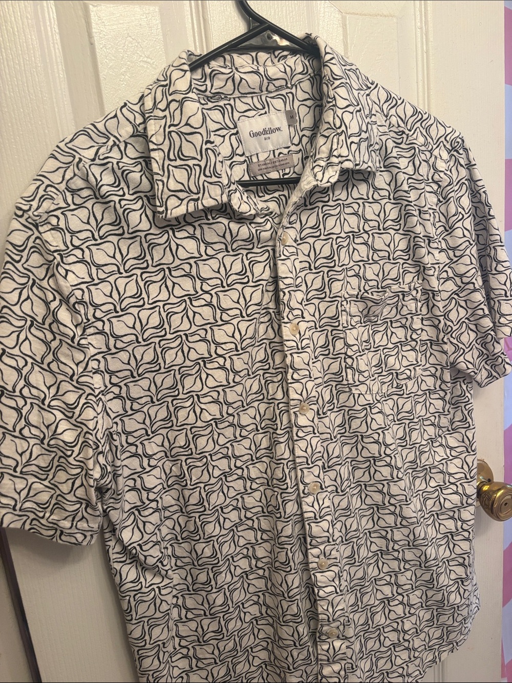Black and white flowy button down
